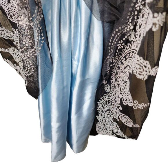 Vintage Y2K Davids Bridal Fit Flare Dress Womens Size 6 Peacock Blue Tulle - Picture 6 of 8